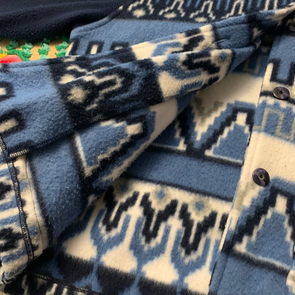 VTG 90’s Aztec Fleece jacket “Climate Zone” corduroy collar and sleeve cuffs MED - Picture 5 of 8